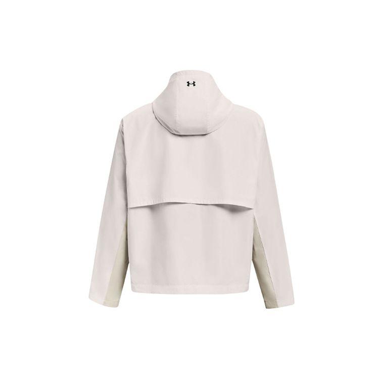 Under Armour Project Rock Training Sports Woven Hoodie Jacket Women Tops Agate-White 1361076-112