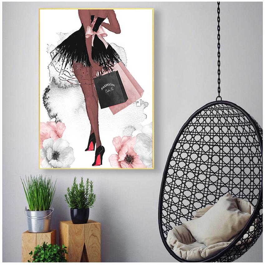 Prints Pink Peony Posters Wall Pictures Home Decor  Poster Perfume Abstract Painting Quotes Perfume Bottle Wall Art Canvas