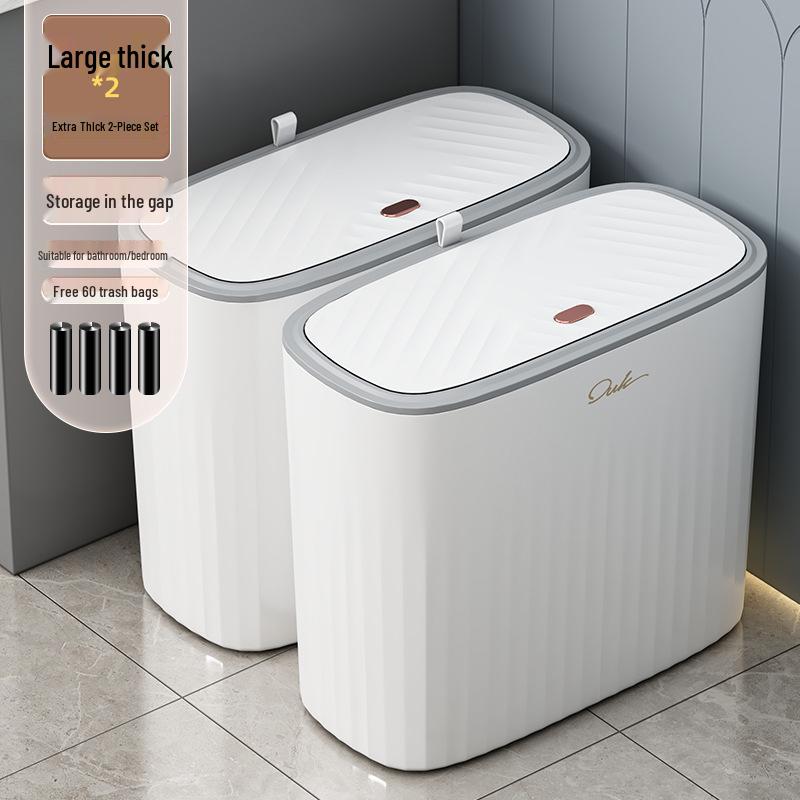 2025 Large Capacity Trash Can with Lid for Bathroom, Kitchen, Living Room