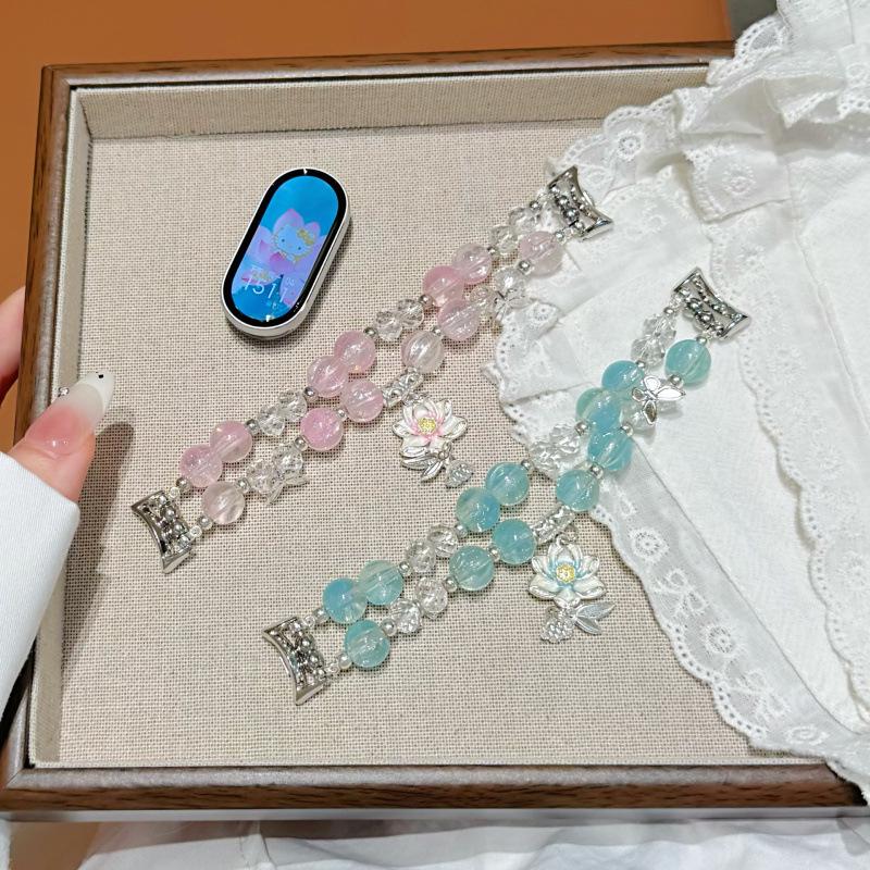 Glazed Lotus Beaded Strap for Xiaomi 10 Smart Band, Huawei GT6, and Apple iWatch 11