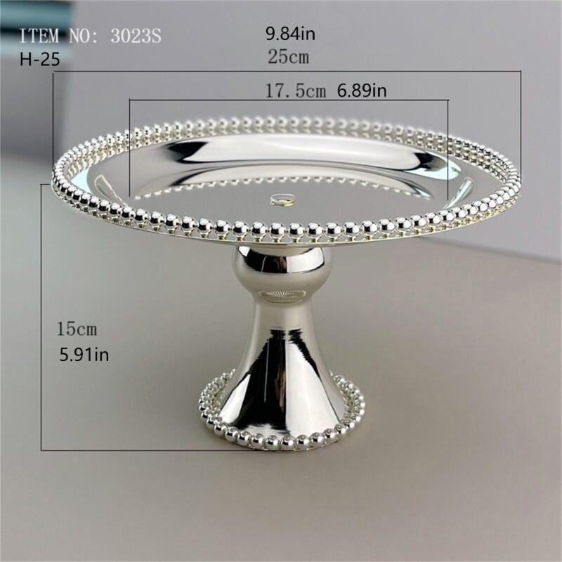 Elegante Alzata Rotonda per Torta Vassoio per Dolci in Acciaio Inossidabile per Frutta Snack Caramelle Decorazione Tavolo da Cucina e da Pranzo