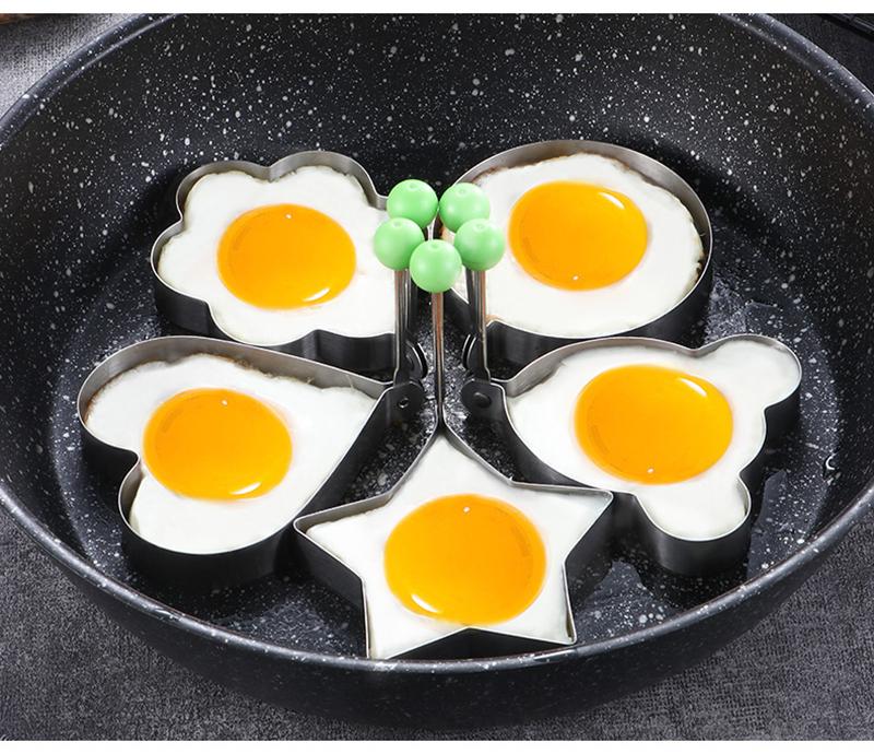 Stainless Steel 5Style Fried Egg Pancake Shaper Omelette Mold Mould Frying Egg Cooking Tools Kitchen Accessories Gadget Rings