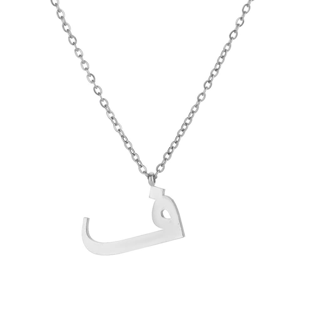 Náhrdelník z nerezové oceli s arabským písmenem pro ženy, zlatá barva, přívěsek s abecedou, choker, řetízek na klíční kost, trendy šperk, dárek