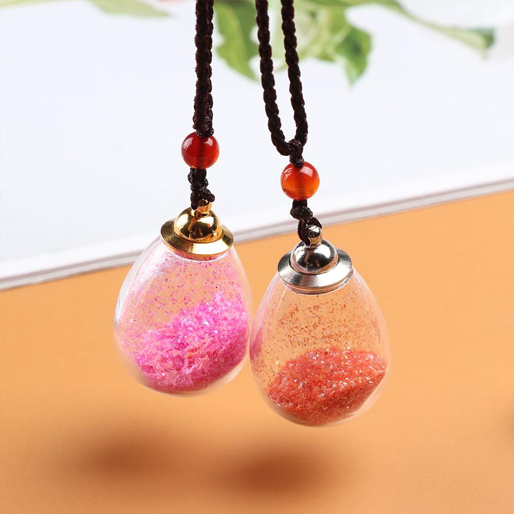 New Trendy Water Drop for Women Men Necklace Perfume Bottle Pendant Jewelry Gift Oil Diffuser Vial