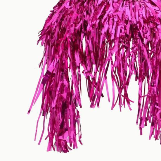 Foil Tinsel Wig Metallic Fancy Dress Shiny Wig 80s Disco Cosplay Party Supplies Photo Booth Props for Adults