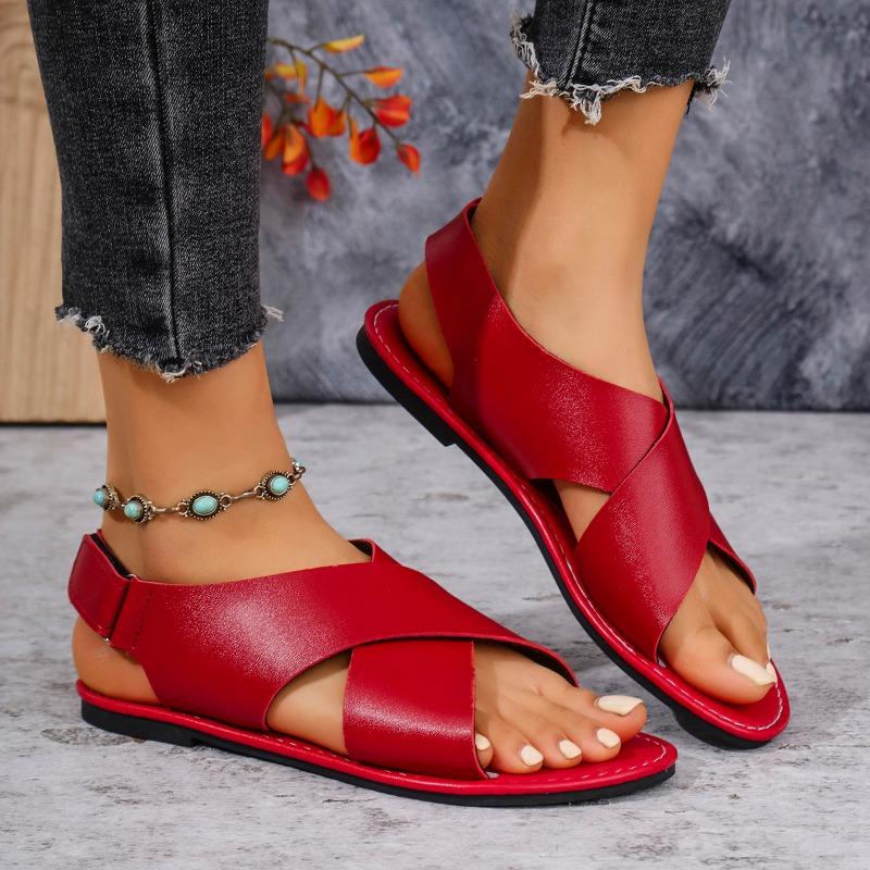 Fashion 2025 New Ladies Shoes Basic Open Toe Women's Sandals Fashion Casual Plus Size Summer Light Soft Bottom Best Seller Flat Sandals