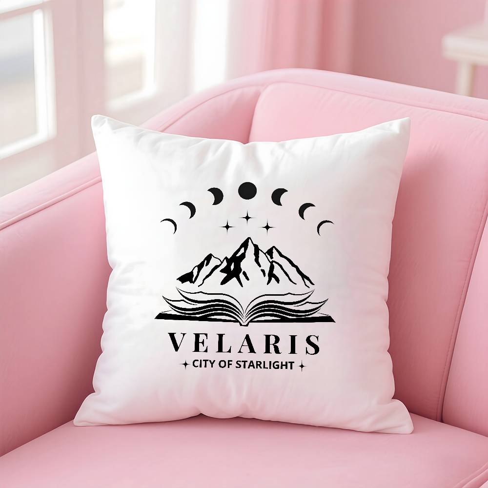 

v-Velaris c-City Of Starlight Pillow Case Anti-dustmite Pillow Invisible zipper silky short plush Sofa cushion cover 16x16Inch