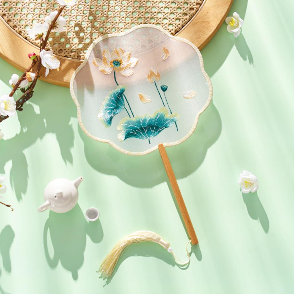 Ancient Style Chinese Embroidery Fan: Classical Hanfu Fairy Dance Accessory