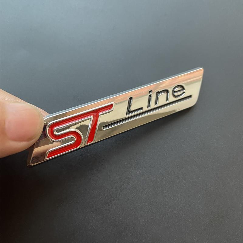 3D Metal Logo ST Line Sticker Car Trunk Fender Badge For Ford Mondeo Mk5 Puma Kuga Fiesta Focus ST Line Emblem Accessories AOV1