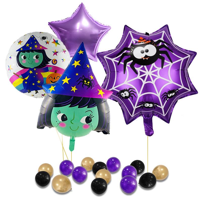 

Halloween Themed Party Aluminum Film Balloon Set Bat Black Cat Pumpkin Scene Arrangement Decorative Props Set 1