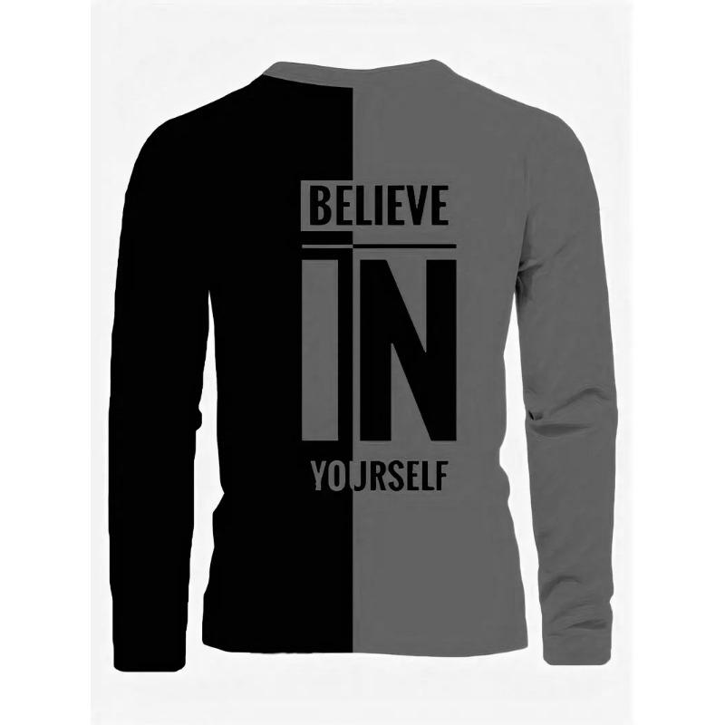 Módní 3D digitální tisk Kreativní graffiti vzor Pánské tričko s dlouhým rukávem a kulatým výstřihem Ležérní jarní a podzimní venkovní nošení Pohodlné