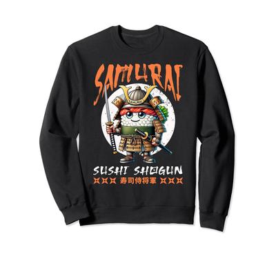 Japanisches Samurai Sushi Essen Grafik Sweatshirt für und Kinder Männer, Jungen, Frauen,