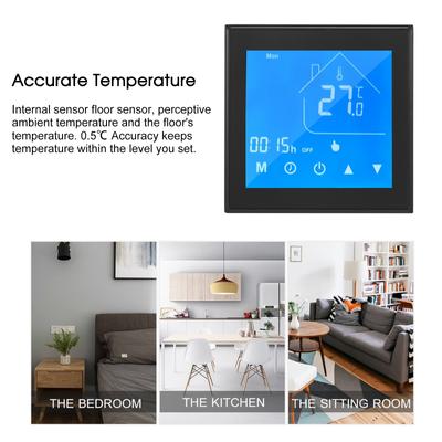 Termostat, regulator temperatury, wyświetlacz LCD, programowany tydzień do podgrzewania wody w gospodarstwie domowym