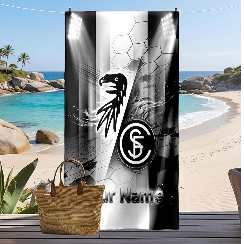 SC Freiburg FC Personalized Printed Beach Towel Soccer Logo Support Custom Name Text Absorbent Towel For Sport Travel Special Gift