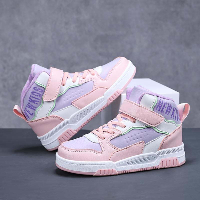 

Дитяча мода Осінь Зима Високе дихаюче взуття для скейтбордингу Діти Студенти У тренді Біг Спорт Хлопчики та дівчата Зручні кросівки 39 рожевий/фіолетовий