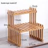 Mini Bamboo Desktop Flower Stand for Office or Window Sill - Wooden Potted Plant and Storage Rack.