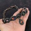 Faceted Ammolite Gemstone Necklace Copper Wire Wrapped Handmade Necklace Adjustable Chain Necklace Ammolite Copper Jewelry Gifts For Women