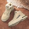 Men's Shock Absorption Anti Slip and Wear-resistant Mid Top Fashion Outdoor Cotton Shoes Martin Boots Casual Men's Shoes Snow Boots