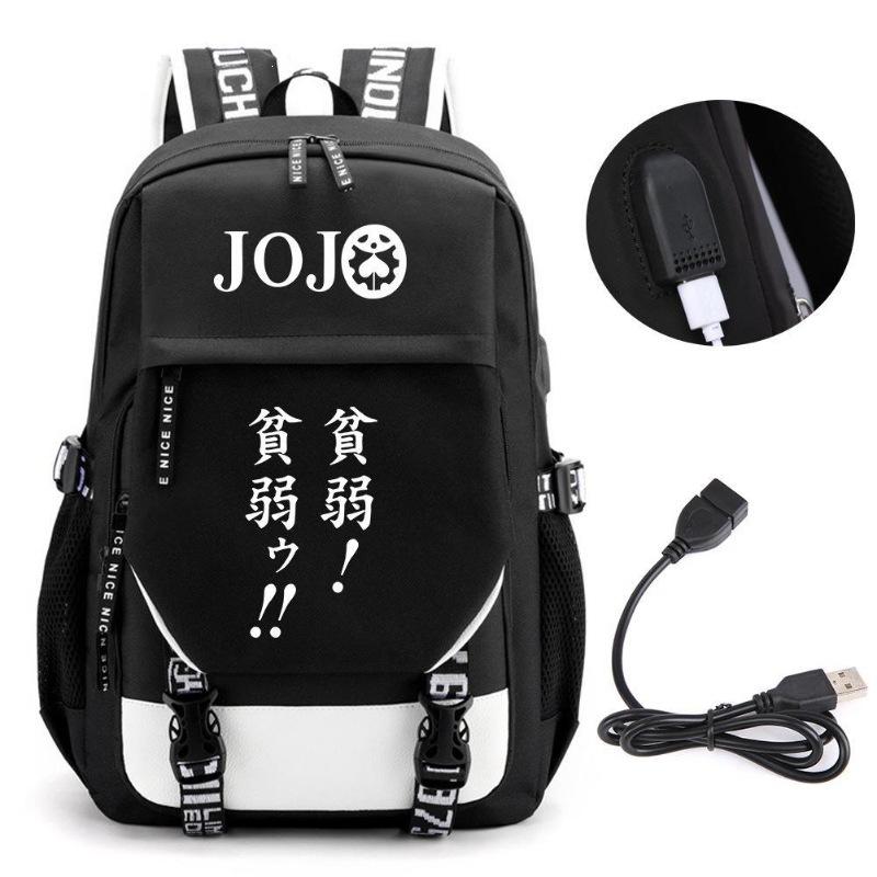Jojo New Fan Riman Peripheral Printed Backpack Multifunctional Large Capacity Computer Bag Youth School Bag