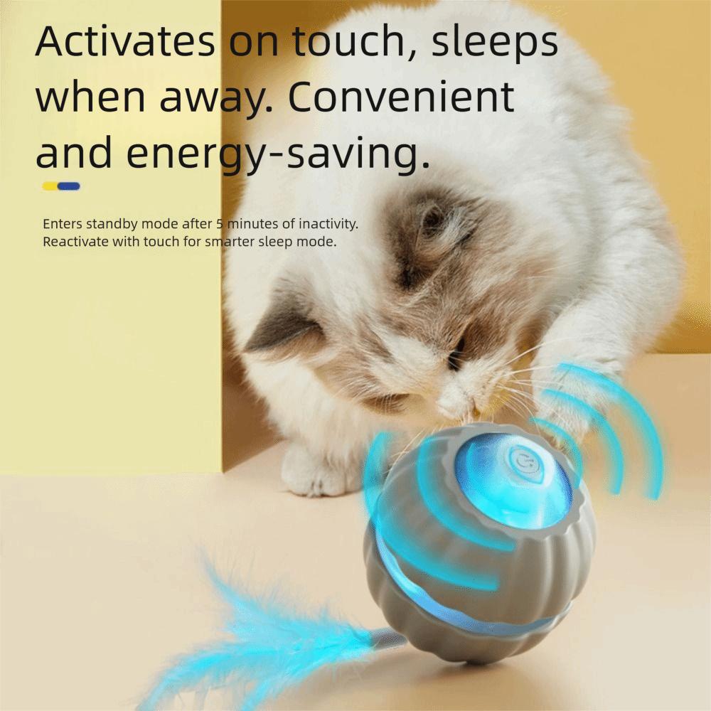 Soft Light Automatic Rolling Ball 2 Tails Smart Cat Teasing Balls  Interactive Play