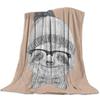 Blanket Sloth Leaves Cute Animal Cartoon Tropical Forest Hawaiian Forests Flannel Blanket Soft Throw Sofa Bed Travel Blankets