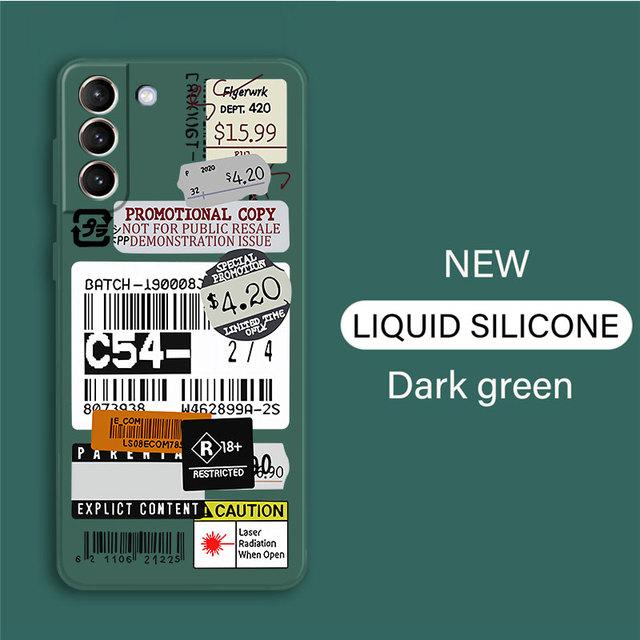

Чехол с этикеткой в ​​стиле ретро со штрих-кодом для Samsung Galaxy S9 S8 S20 Fe S21 Note 20 Ultra S22 Ultra 5g S10 Plus, роскошный силиконовый чехол для телефона Samsung S22 Ultra 5G
