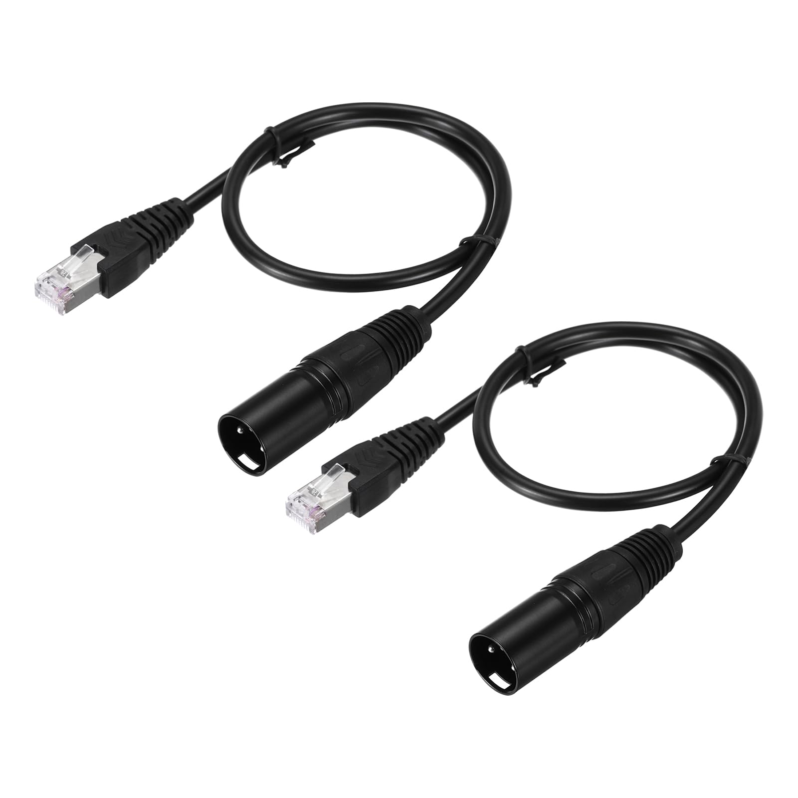 

uxcell 3-контактный DMX512 XLR гнездо к RJ45 гнездо адаптерный кабель, 2 штуки 1,6 фута микрофонный удлинительный кабель для сценического студийного консольного освещения