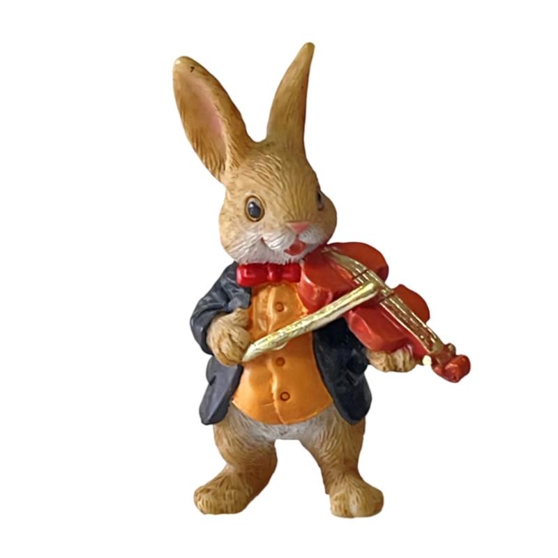 Miniature Rabbit Figurines Easters Bunnies Rabbit Miniature Fairys Garden Decors Cake Toppers Decors Landscape Ornament