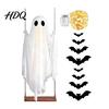 Halloween-Atmosphäre-Set Große Hängeschaukel Geist-Dekoration Leuchtend Gruselig Schwingend Atmungsaktives Polyester mit 3D-Fledermäusen für Veranda Hof,