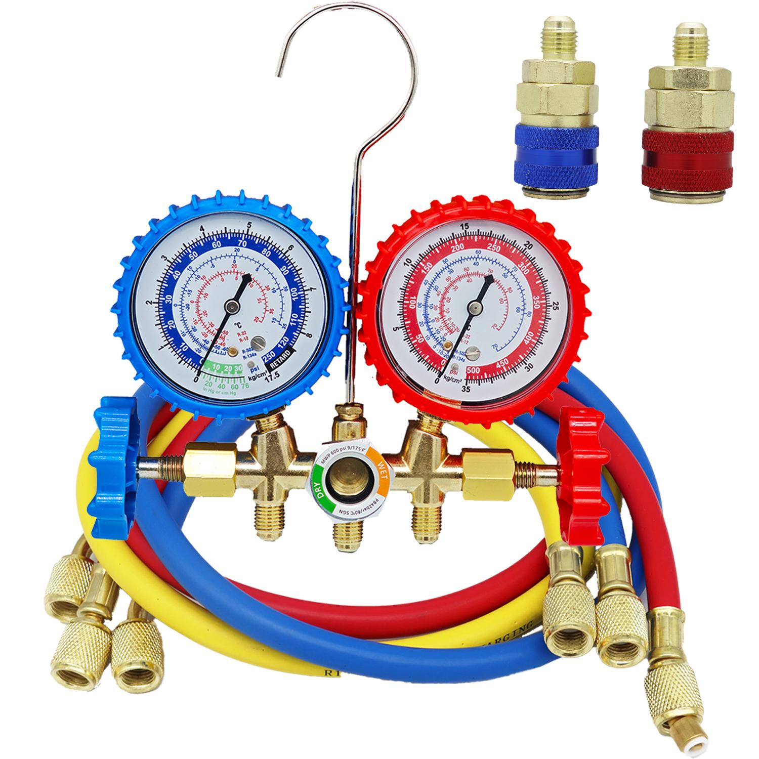 

Инструменты для кондиционирования воздуха Хладагент Комплект манометров для диагностики кондиционера Комплект шлангов с крючками для тестирования хладагента R502 R22 R12 R134A