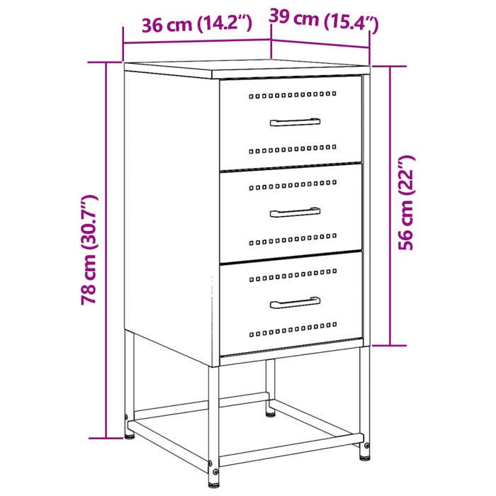 VidaXL Tables de chevet 2 pcs rose 36x39x78 cm acier, armoire, armoire latérale, meuble de chambre à coucher, table de 846581