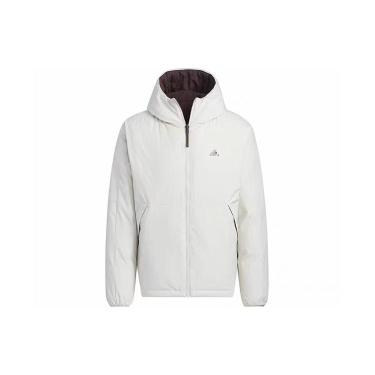 Мужская бежевая пуховая куртка Adidas с капюшоном, умеренно теплая, IS0372 XXL