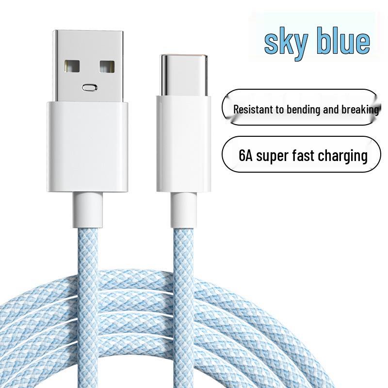 Ruiluo Type-C Fast Charging Cable for Huawei, Oppo, Honor, Vivo, Xiaomi (6A)