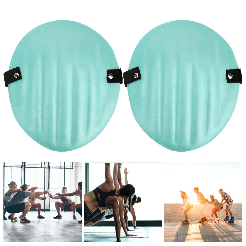 2Pcs EVA Foam Padding Knee Pads Leg Protector with Adjustable Hook Band for Fitness Yoga Roller Skating