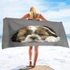 Shih Tzu Dog Beach Towel Soft Highly Absorbent Extra Large Personalized Pet Shih Tzu Towel Oversized Custom Travel Pool Towels