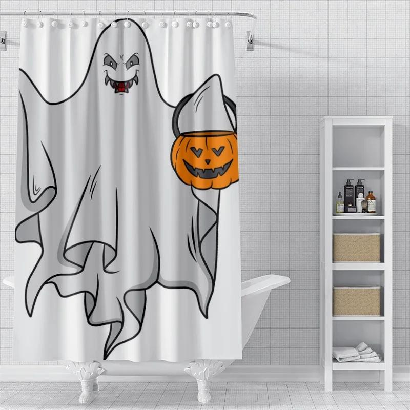 Home shower curtains for bathroom waterproof fabric Modern Nordic style Living Room curtain Halloween Autumn Pumpkin decoration