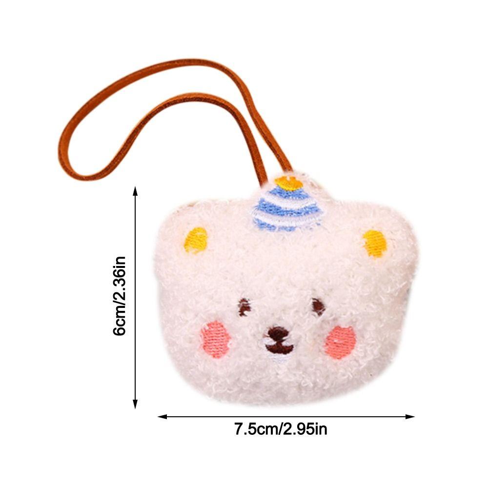 Funny Cartoon Bear Name Pendant Keychains Kawaii Decoration Kindergarten Children's Name Tag Keyrings Car Trinket Accessories