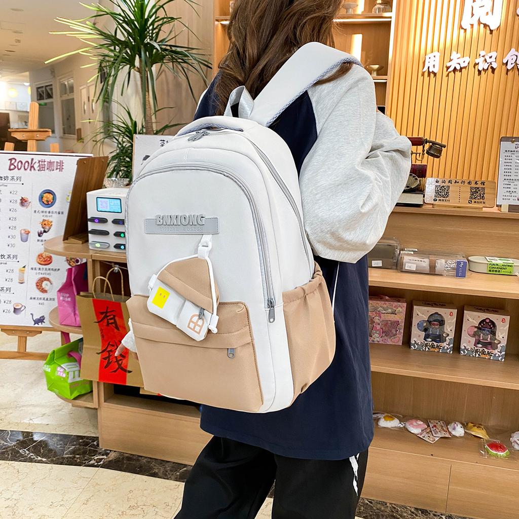 Schoolbag New Backpack Women's Leisure Large Capacity Outdoor Travel Backpack College Style Junior High School Student School Bag Women
