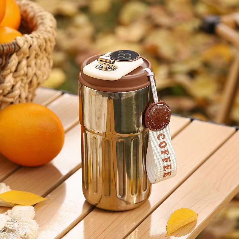 New Lily of the Valley Coffee Cup 316 Stainless Steel Thermos Cup High Value Large Capacity Male and Female Water Cup Student Thermos Cup