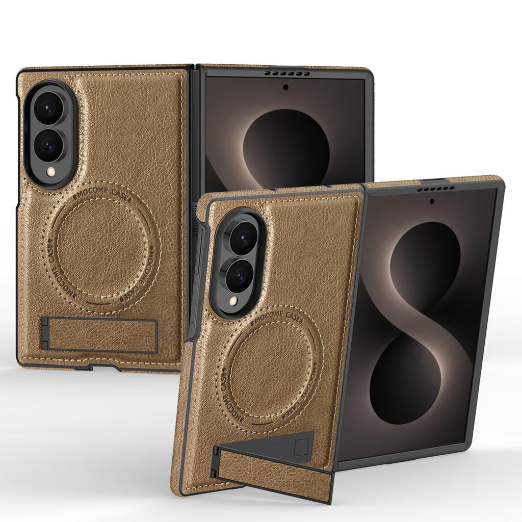Luxury Business Magnetic Kickstand Leather Phone Case for Samsung Galaxy Z Fold 8 Ultra 7 6 5 4 3 for Magsafe Shockproof Cover