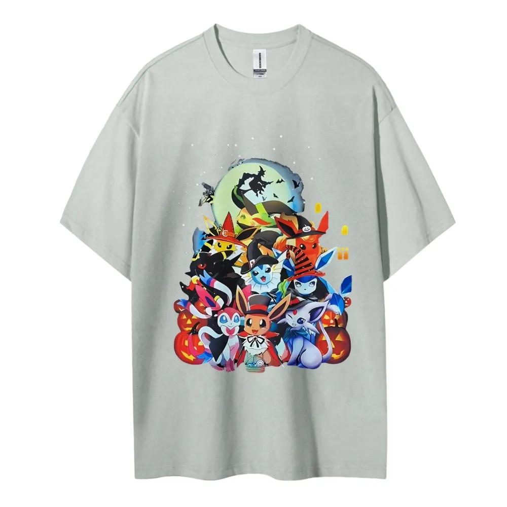 Pokemon Japanese Hotblooded Anime Classic Characters Sports Casual Shortsleeved Comfortable Halfsleeved Popular Slayer