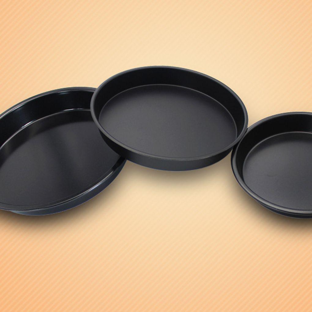 Black Pizza Tray Non-Stick Metal Bakeware Tray Baking Pan Round Oven Vented Tray