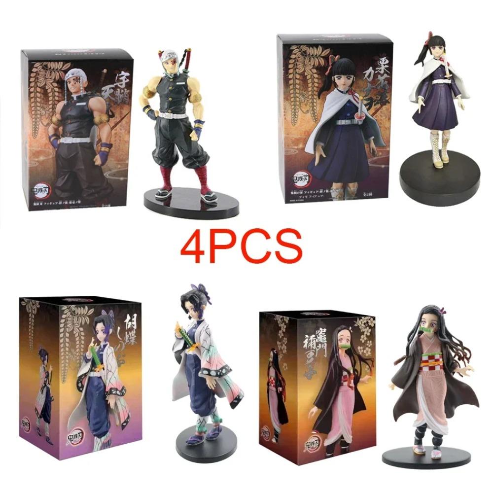 Anime Demon Slayer Figure Kamado Tanjirou Nezuko Action Figures PVC Model Toys Zenitsu Figurine Inosuke Kimetsu No Yaiba Figura