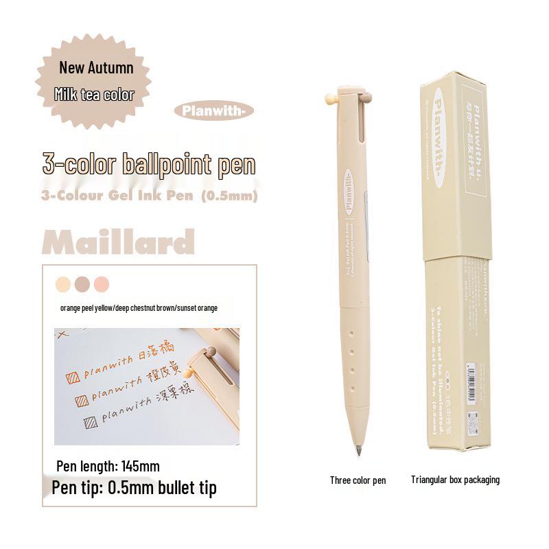 Planen mit Tricolor Druckknopf 0,5mm Stift: Schnelltrocknendes, hochwertiges, mehrfarbiges schwarzes Schreibwarenwerkzeug