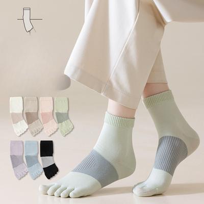 Five-finger Socks, Women's Winter Short Socks, Curved Boneless Cotton Socks, Sports Toe-separating Socks, Anti-odor and Sweat-absorbing Boat Socks