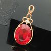 Exquisite Russian Purple Gold Plated Rose Gold Egg Surface Shining Red Stone Colored Gold Pendant Fashionable Simple Luxury Necklace
