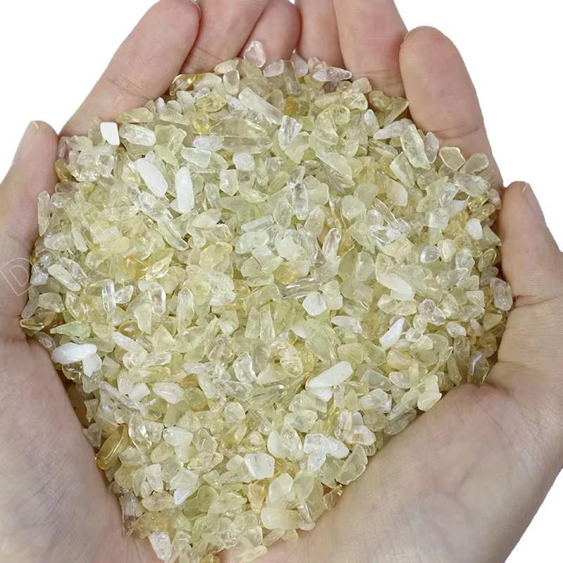 Citrine Crushed Stone: Raw Lemon Crystal for Decoration, Demagnetizing, Fish Tanks & Flower Pots