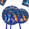 Blue Dinosaur Party Set Children'S Birthday Paper Plates Paper Cups Paper Towels Tableware Tablecloths Party Decorations