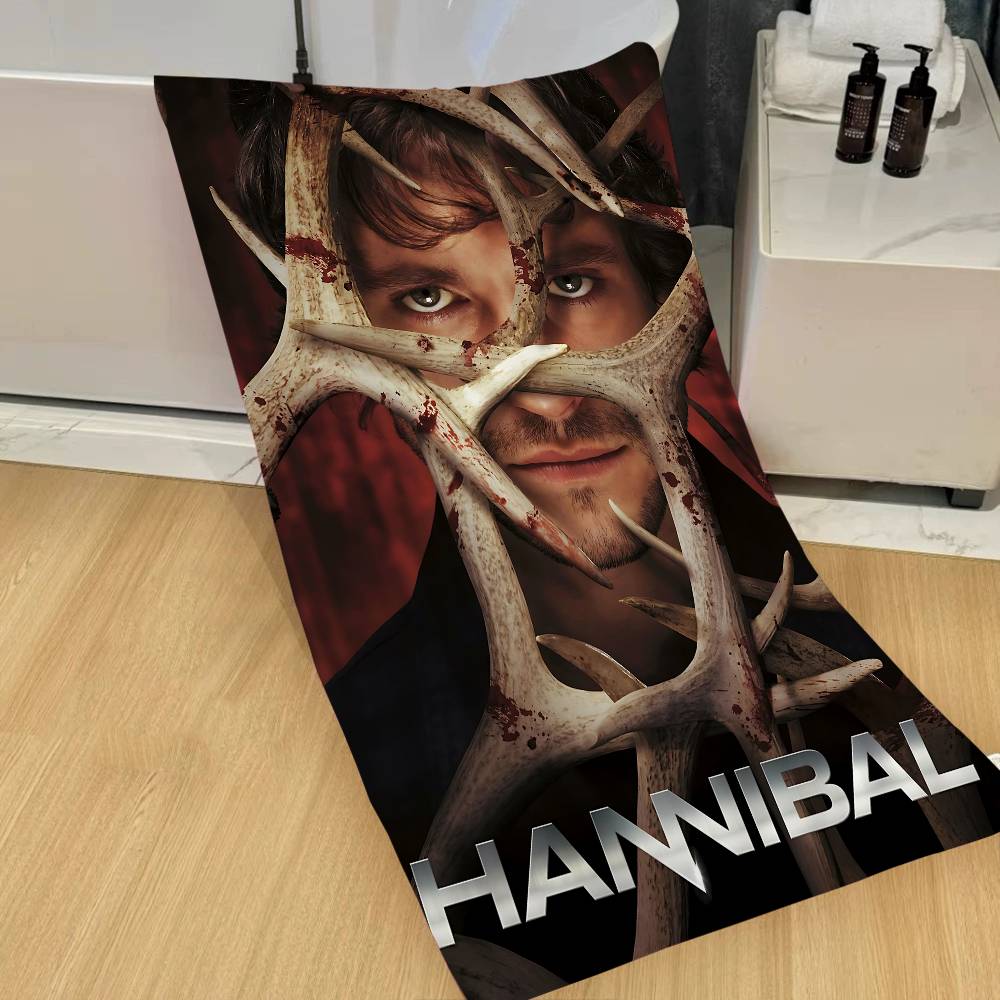 Horror TV H-hannibalS Microfiber Blanket Quick Drying Beach Towels Oversized Printing Super Absorbent Pool Towel Blanket