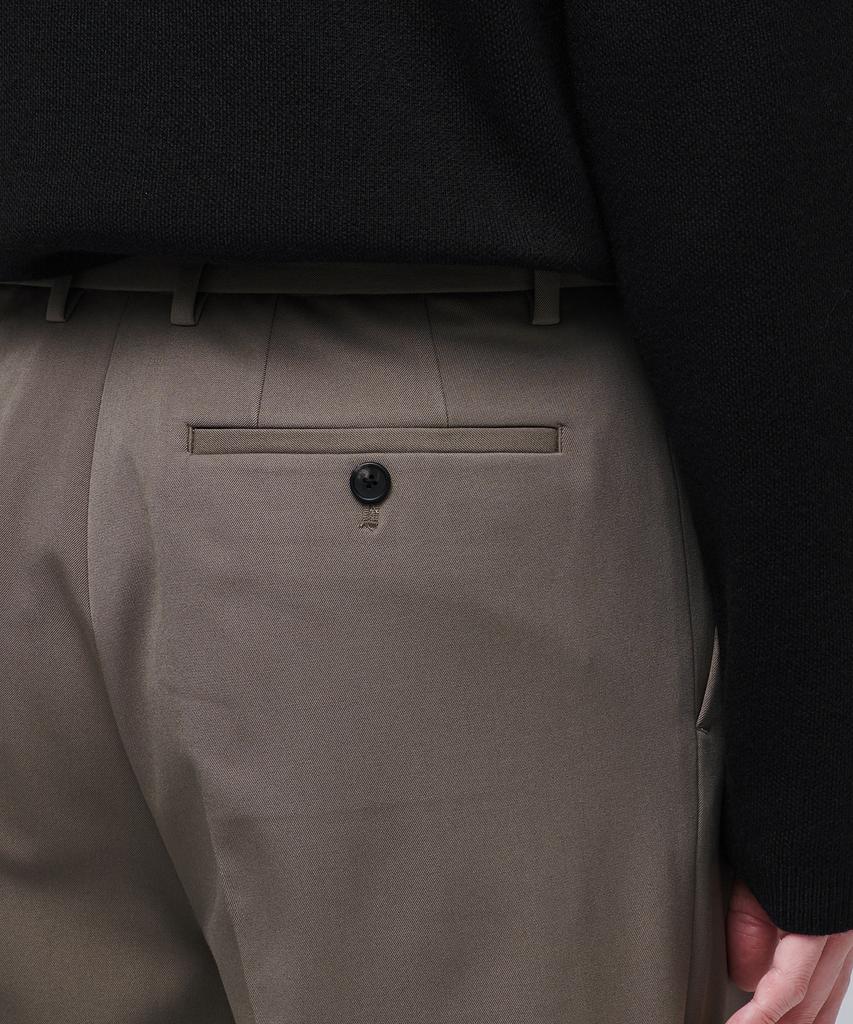 Musinsa Standard Heavyweight Fleece-Lined Real Wide Hidden Elastic Waist Slacks [Dusty Beige]
